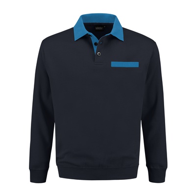 Polosweater bi-color PSW300 Marine/Korenblauw