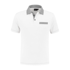 Indushirt Poloshirt bi-color PS 200 Wit/grijs