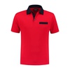 Indushirt Poloshirt bi-color PS 200 Rood/Marineblauw-M
